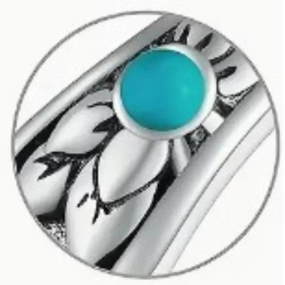 NWT Stunning Turquoise Statement Ring Vintage-Inspired Victorian Design Size 7 - Picture 2 of 8